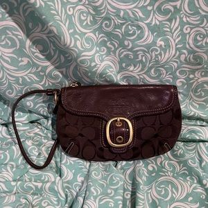 Coach Brown Wristlet